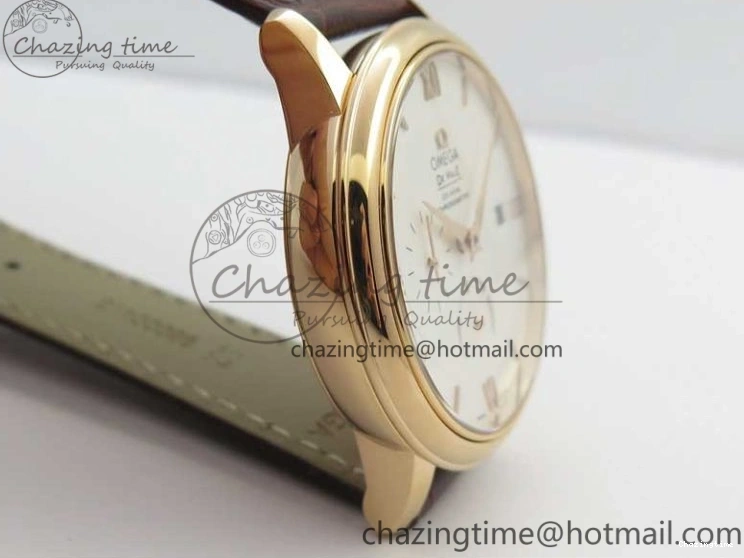 0422 De Ville Prestige Real PR RG ZF 1:1 Best Edition White Dial on Brown Leather Strap MIYOTA HighPerformance 7939